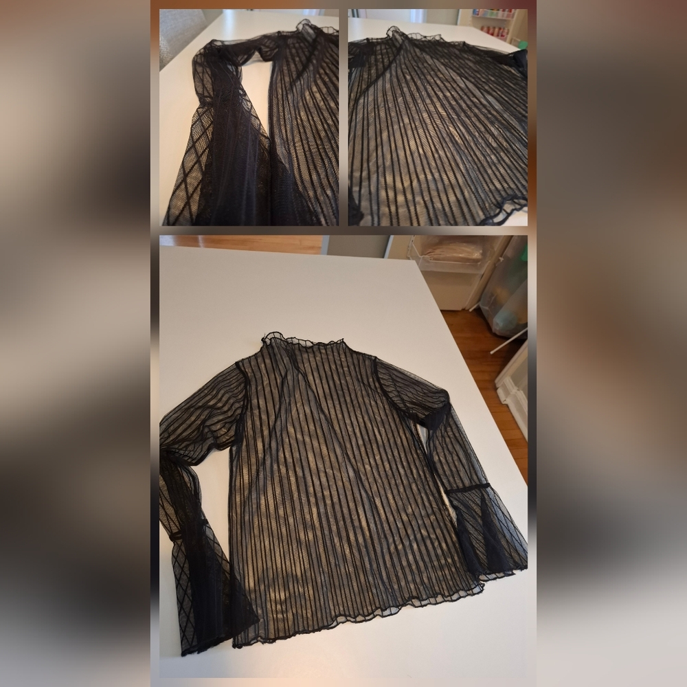 OAK + FORT Sheer Black Blouse